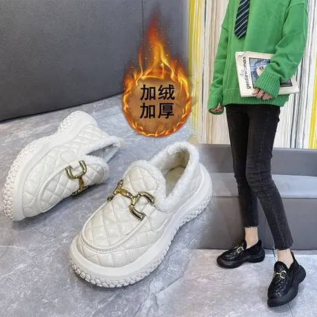 一脚蹬懒人豆豆2024新款雪地鞋女款冬季东北棉鞋女冬厚底加绒加厚图片