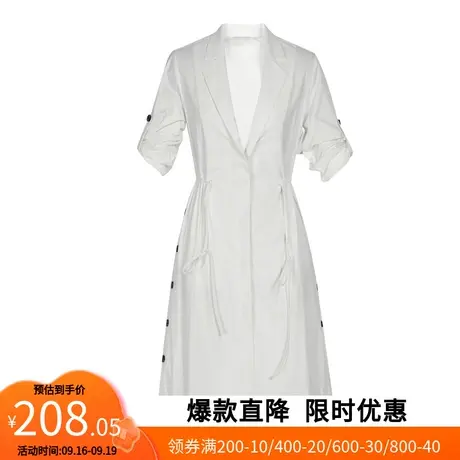 【艾格】休闲风衣2023春季新款时尚简约清新百搭中长款女生外套商品大图