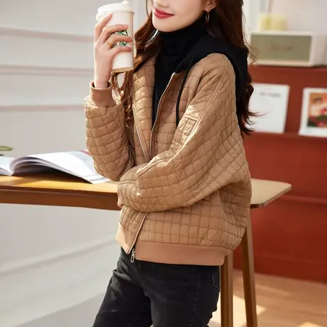 时尚气质短款棉服外套2022年冬季新款淑女温柔宽松显瘦连帽上衣图片