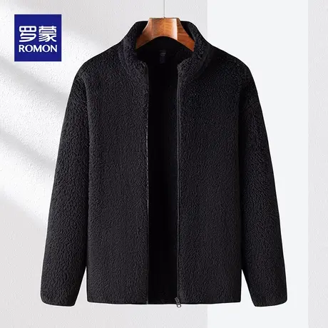 罗蒙男女同款休闲服2023秋季加厚时尚保暖短款外套双面摇粒绒上衣图片
