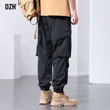 男生黑色休闲裤男春夏潮牌宽松裤子2023年新款束脚工装裤百搭长裤商品大图