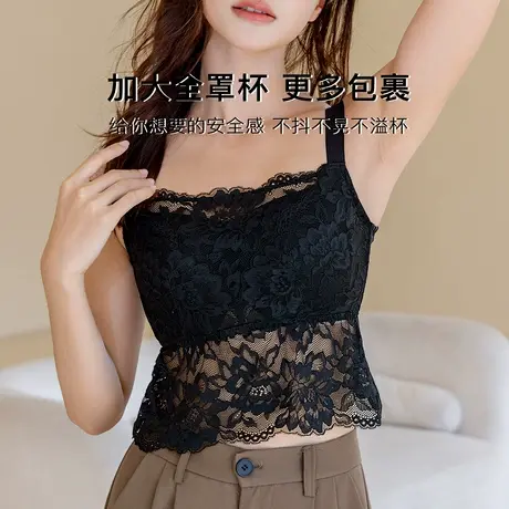 梦芭蒂大码背心蕾丝吊带女夏季内搭外穿2025新款自带胸垫免穿内衣商品大图