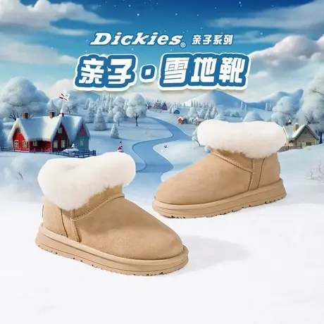 Dickies【亲子系列】加绒雪地靴毛毛棉鞋子男女亲子鞋保暖短靴女商品大图