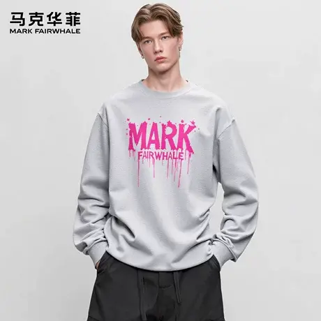 马克华菲 deer 美式流心印花圆领卫衣男款秋季新款潮牌休闲上衣女图片