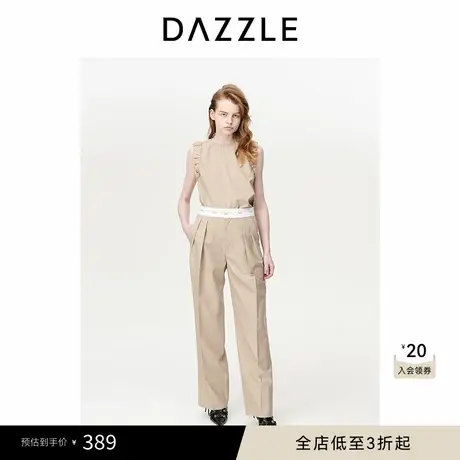 DAZZLE地素奥莱抽褶背心春夏装法式无袖衬衫衬衣上衣图片