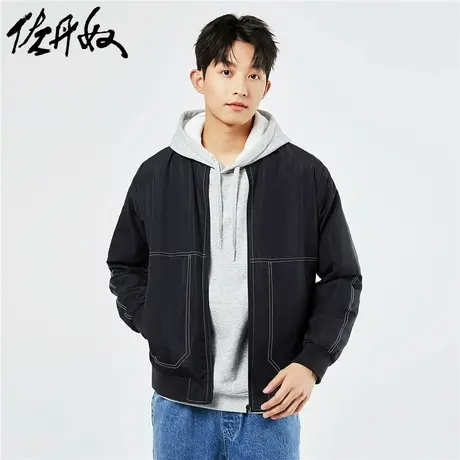 佐丹奴外套男装梭织网里明线大口袋棒球领风衣外套 13073862商品大图
