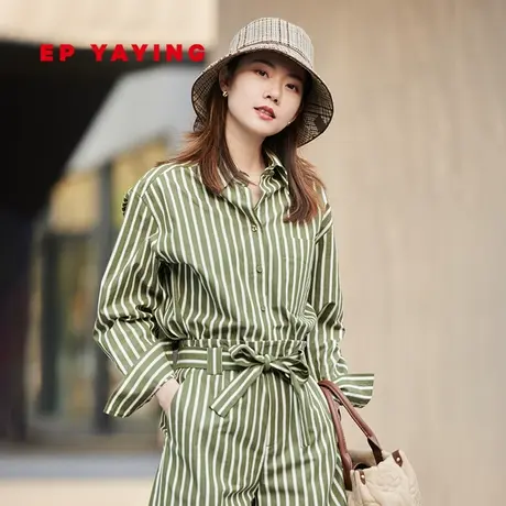 EP YAYING雅莹女装 纯棉摩登通勤条纹衬衫 春装商场同款2109A商品大图