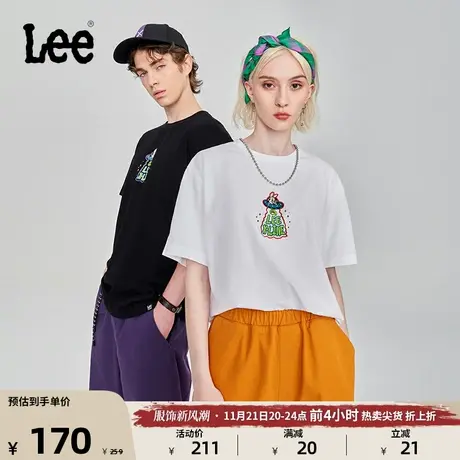 Lee23秋冬新品舒适版飞碟图案印花男女同款短袖T恤潮LUT0072334LE图片