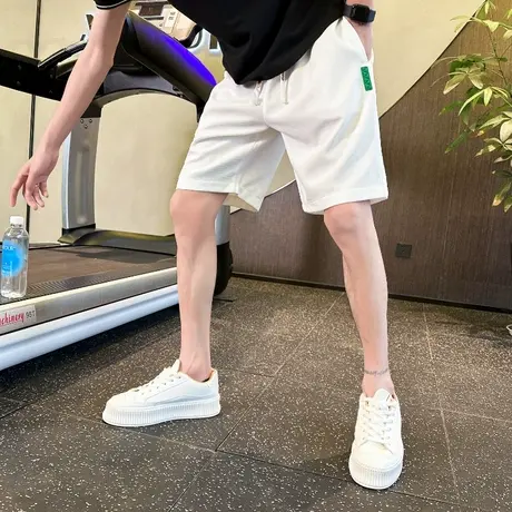 夏季休闲短裤2023潮流新款韩版时尚纯色直筒ins薄款五分卫裤中裤商品大图