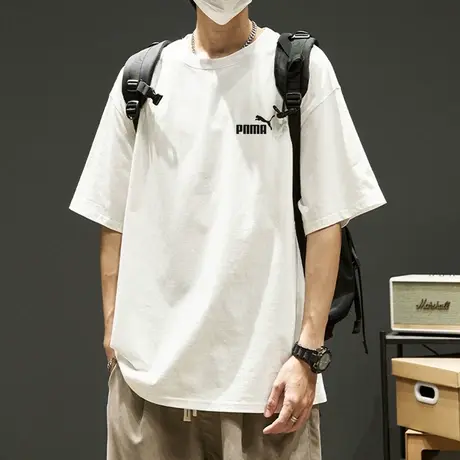 官方正品奥特莱斯夏季纯棉运动短袖百搭宽松情侣半袖潮牌T恤男女图片