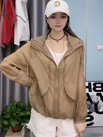 洋气时尚宽松户外休闲透气防晒衣女夏百搭潮流宽松大码超薄空调衫商品大图