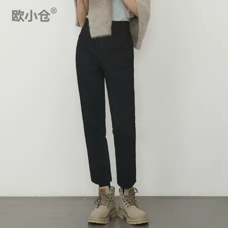 欧小仓 弹力舒适烟管裤 小鸟腿显瘦九分裤 筷子腿水洗直筒牛仔裤图片