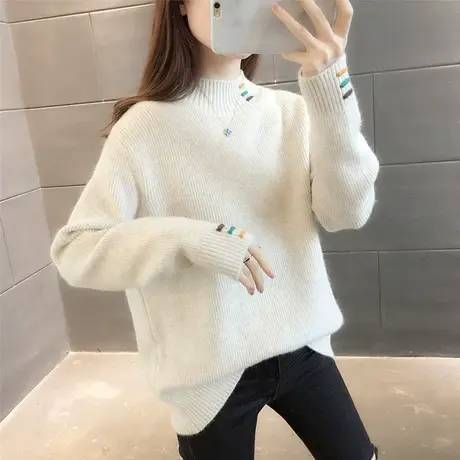 软糯毛衣女秋冬2023年爆款设计感小众宽松内搭洋气上衣针织打底衫图片