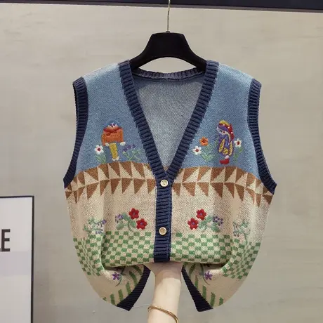 v领针织开衫马甲背心女2025春秋新款宽松外穿马夹外搭毛衣坎肩潮商品大图