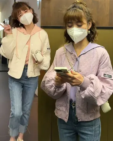 棒球服上衣2023春装新款高级感菱形格纹小香风宽松夹克开衫上衣女商品大图