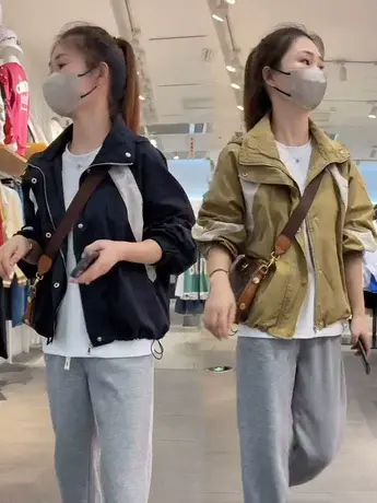 秋天外套女2023新款爆款气质高级感拼接撞色立领风衣夹克上衣宽松商品大图