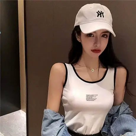ins超火吊带小背心女夏季韩版高腰显瘦紧身内搭外穿无袖T恤上衣服商品大图