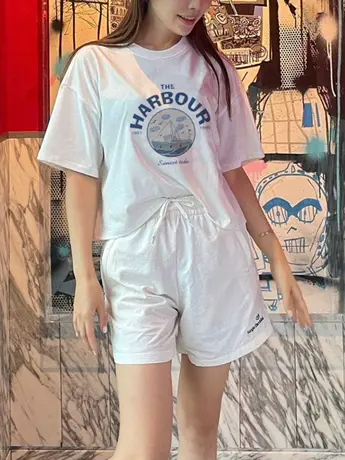 欧货白色仿棉短袖t恤女2023新款夏季小众设计感韩版宽松大码上衣图片