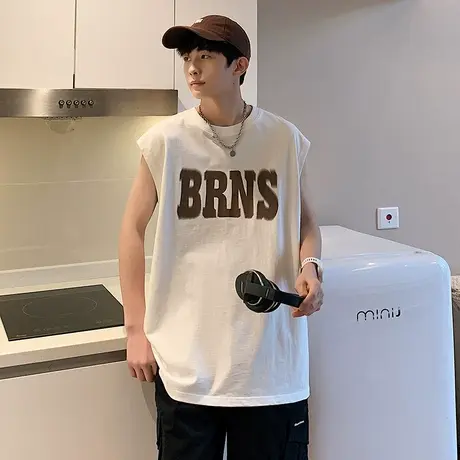 背心男款夏季纯棉健身运动坎肩美式篮球衣服男装无袖t恤商品大图