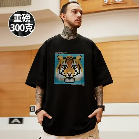 原创卡通潮牌印花短袖t恤男潮流百搭简约青少年纯棉半袖大码潮流商品大图