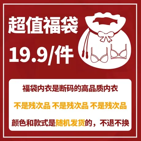 直播间粉丝专享19.9元福袋随机高品质内衣1件不退不换商品大图