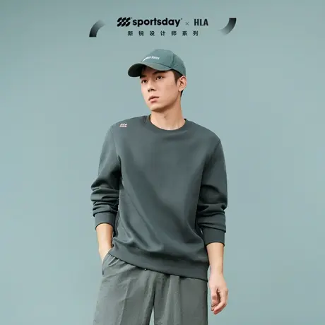 HLA/海澜之家sportsday马术运动卫衣24春夏新圆领弹柔珠地长袖男图片