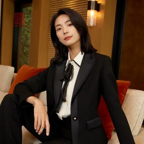 [黄金羊毛]EP雅莹高端系列 优雅收腰西装外套 2024春装新品1113A商品大图