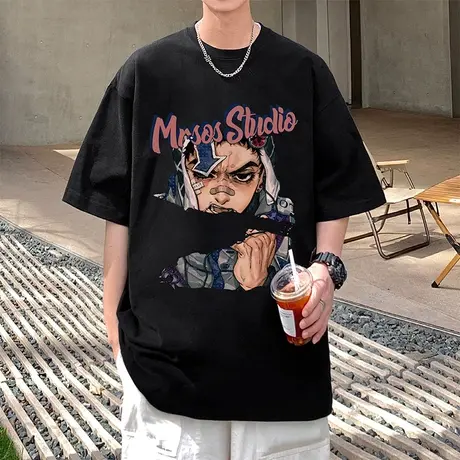 纯棉重磅短袖T恤男夏季潮牌美式宽松2023新款半袖oversize上衣服t商品大图