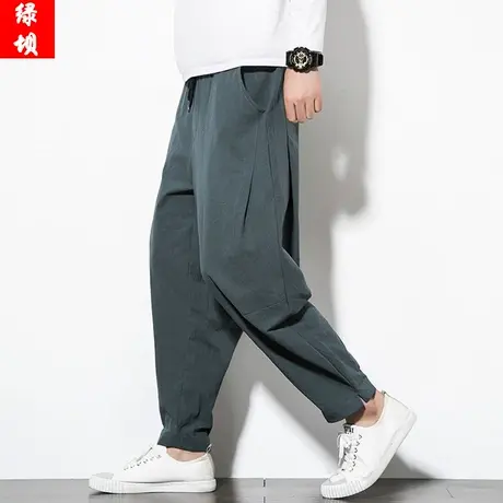 春夏九分裤男士复古中国风宽松休闲裤青年古风哈伦裤男装裤子潮流商品大图