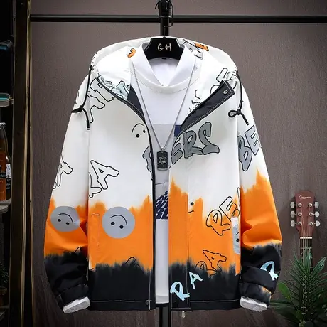 春秋季新款连帽夹克大童男装青少年男孩帅气外套高初中学生休闲商品大图