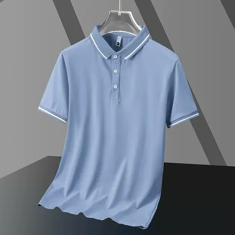 男士短袖polo衫保罗翻领t恤潮牌夏季修身有领上衣服冰丝冰感半袖商品大图