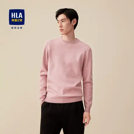 【奥莱清仓】HLA/海澜之家2023长袖针织衫内里轻磨毛细腻厚实毛衣图片