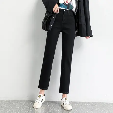 时尚显瘦烟管直筒裤2022年春季新款女士百搭通勤修身牛仔九分裤子商品大图