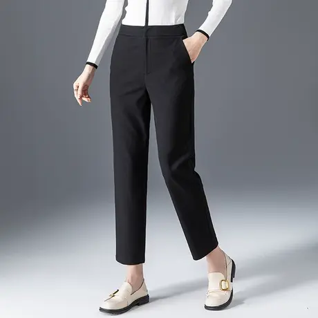 黑色西装裤烟管裤女2023新款春秋女裤休闲九分裤直筒裤西裤烟筒裤商品大图