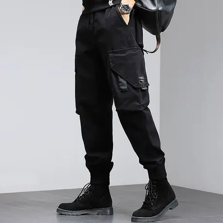 裤子男款潮牌哈伦束脚休闲裤男士ins百搭宽松痞帅工装休闲宽松裤商品大图