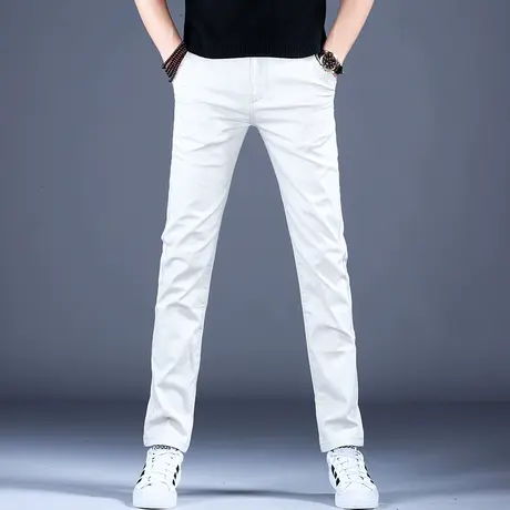 2023新款男士牛仔裤子简约精致修身百搭小脚裤棉弹水洗潮牌牛仔男商品大图