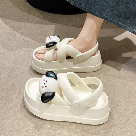 网红超火两穿拖鞋女夏季外穿2023年新款厚底踩屎感沙滩罗马凉鞋潮商品大图