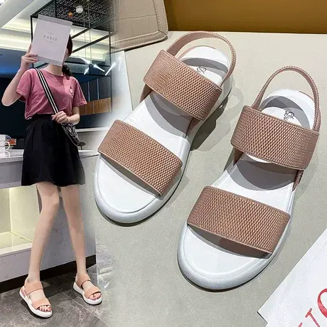 凉鞋女2023新款夏季网红增高学生ins韩版原宿百搭旅游运动沙滩鞋商品大图