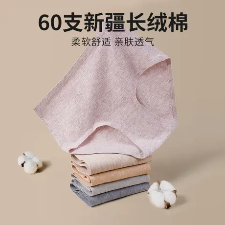 安致儿内裤女纯棉裆中腰收腹提臀女士大码三角裤女生透气无痕裤头商品大图