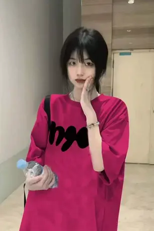美式oversize新款夏季胖mm大码短袖T恤多巴胺穿搭上衣女潮2-300斤商品大图
