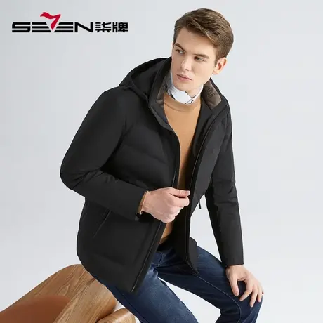 【90白鸭绒】柒牌羽绒服男装2023冬季新款可脱卸帽领防风保暖外套商品大图