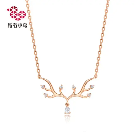 Zbird/钻石小鸟-18K金钻石项链坠-踏雪铃声-吊坠挂件含链-NH572商品大图