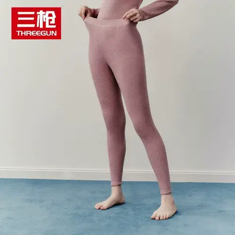三枪女士加绒加厚秋裤秋冬新品羊毛绒高弹彩绒保暖裤打底修身长裤商品大图