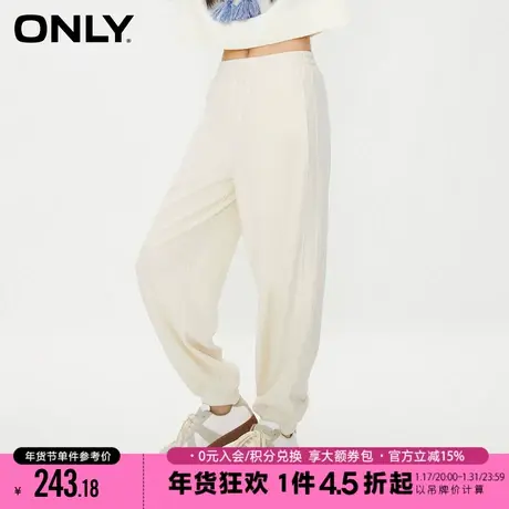 ONLY2023冬季新款时尚显瘦纯色直筒束脚长裤休闲裤女|12341D001商品大图