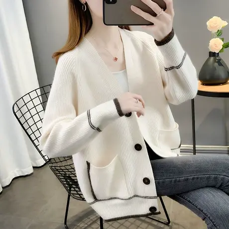 春装女士毛衣外套女装春款2023年新款早春爆款针织开衫上衣女外穿商品大图