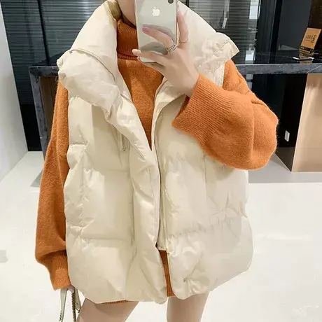 羽绒棉马甲女士2023秋冬季新款潮流时尚坎肩百搭外套外穿背心马夹图片