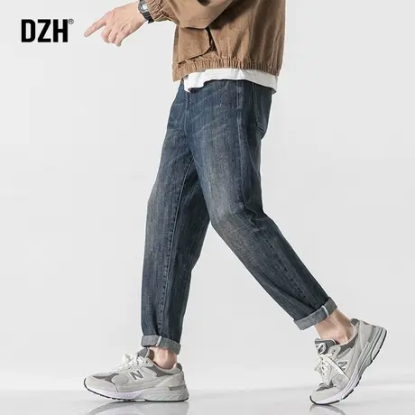 男士大码牛仔裤男春夏款修身小脚美式哈伦裤2023年新款潮牌休闲裤商品大图