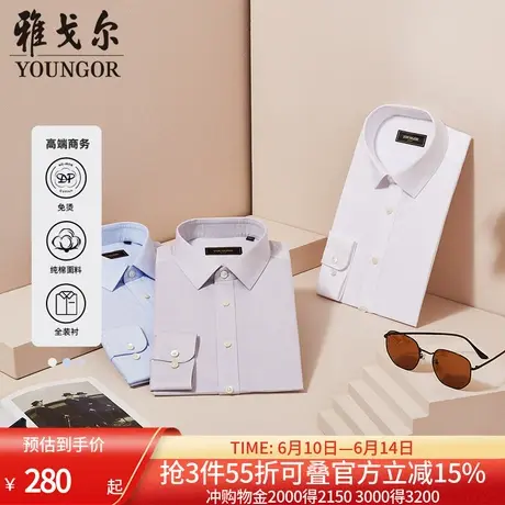 【120支纱DP免烫】雅戈尔春新品商务休闲装衬纯棉长袖衬衫图片