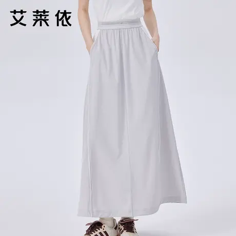 艾莱依休闲半身裙女新款夏季A字裙防晒upf100+长款设计感时尚裙子图片