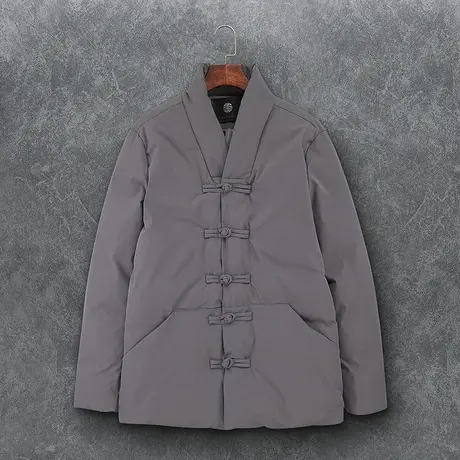 中国风冬季男装古风外套棉服青年男士棉袄中式复古盘扣休闲潮棉衣图片